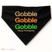 Retro Gobble Funny Thanksgiving USA-Made Doggie Bandana thumb 0