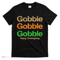 Retro Gobble Funny Thanksgiving T-Shirt thumb 0