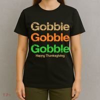 Retro Gobble Funny Thanksgiving T-Shirt thumb 4