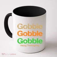 Retro Gobble Funny Thanksgiving Coffee Mug thumb 0