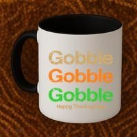 Retro Gobble Funny Thanksgiving Coffee Mug thumb 2