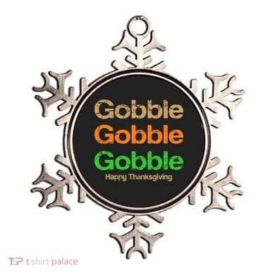 Retro Gobble Funny Thanksgiving Ornament