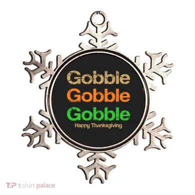 Retro Gobble Funny Thanksgiving Ornament