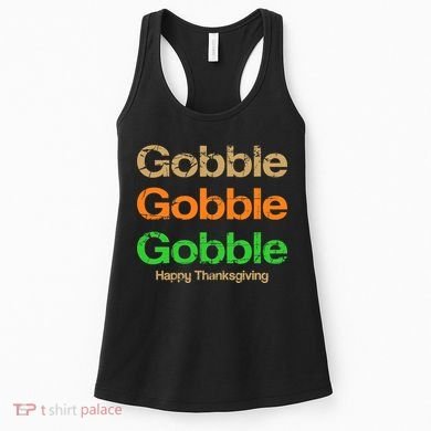 Retro Gobble Funny Thanksgiving Women's Tank Top