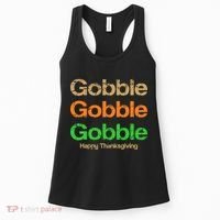 Retro Gobble Funny Thanksgiving Women's Tank Top thumb 0