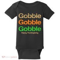Retro Gobble Funny Thanksgiving Baby Bodysuit thumb 0