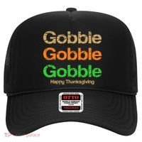 Retro Gobble Funny Thanksgiving Hat thumb 0