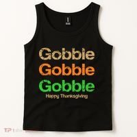 Retro Gobble Funny Thanksgiving Tank Top thumb 2