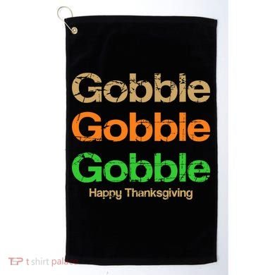 Retro Gobble Funny Thanksgiving Golf Towel