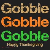 Retro Gobble Funny Thanksgiving Golf Towel thumb 3