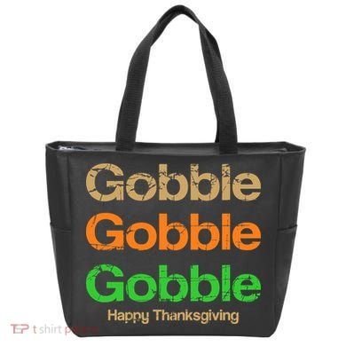 Retro Gobble Funny Thanksgiving Tote Bag