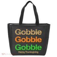 Retro Gobble Funny Thanksgiving Tote Bag thumb 0