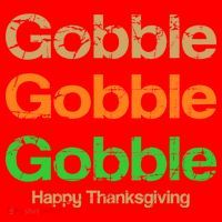 Retro Gobble Funny Thanksgiving Santa Hat thumb 1
