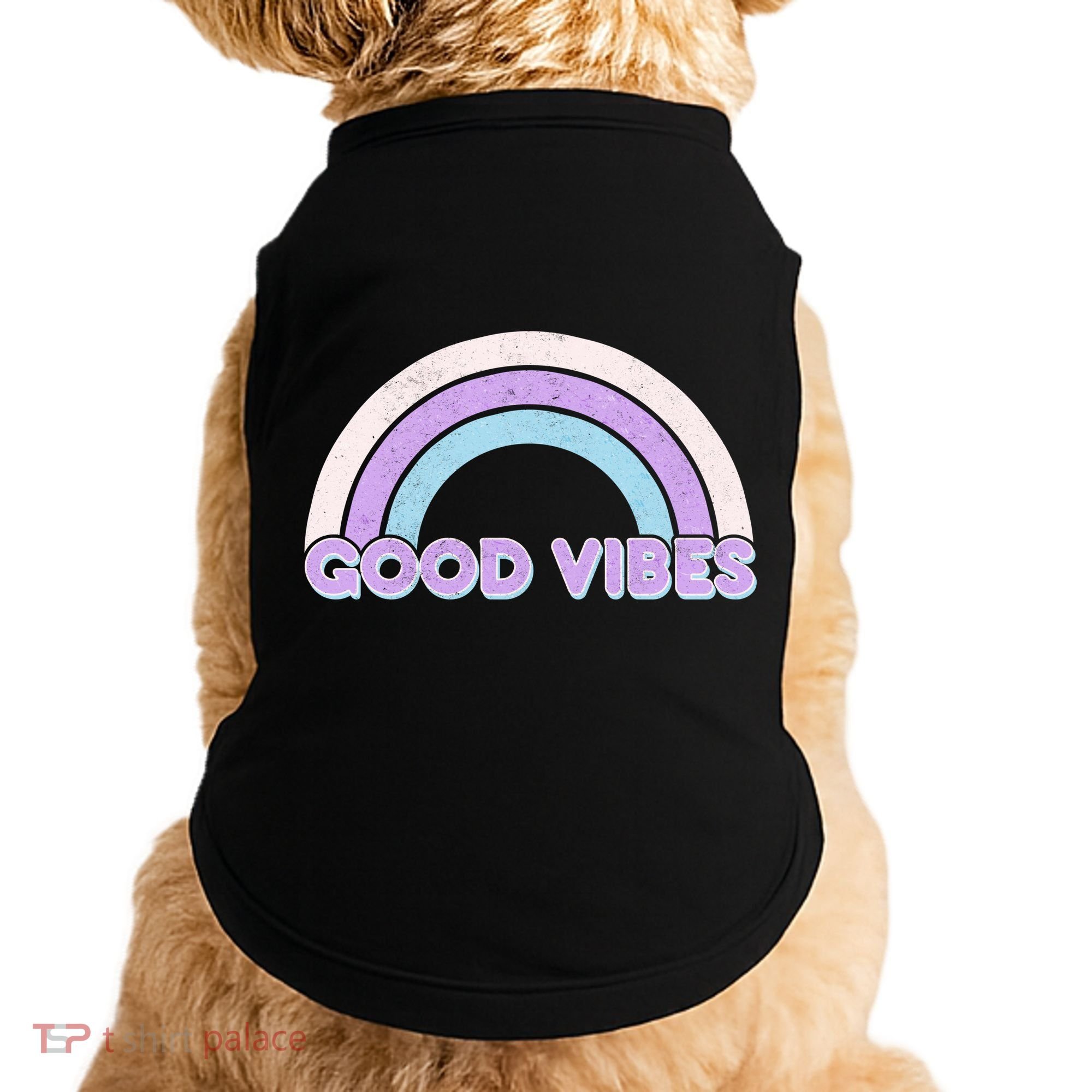 Retro Good Vibes Rainbow Doggie Tank