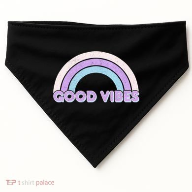 Retro Good Vibes Rainbow USA-Made Doggie Bandana