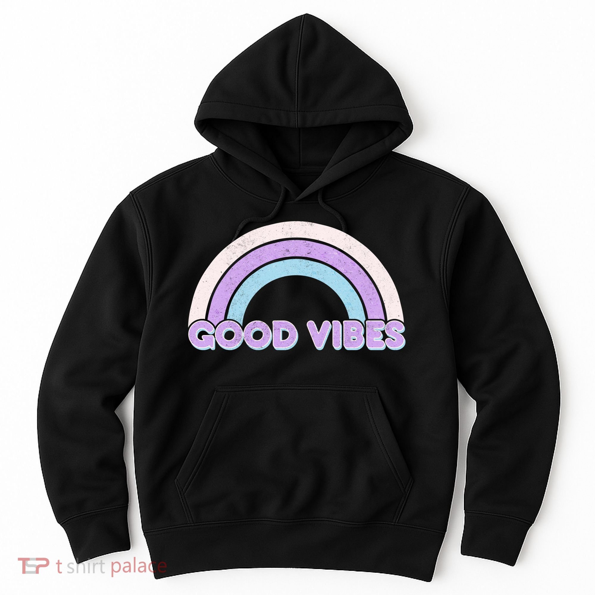 Retro Good Vibes Rainbow Hoodie