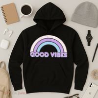 Retro Good Vibes Rainbow Hoodie thumb 3