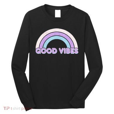 Retro Good Vibes Rainbow Long Sleeve Shirt