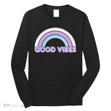 Retro Good Vibes Rainbow Long Sleeve Shirt