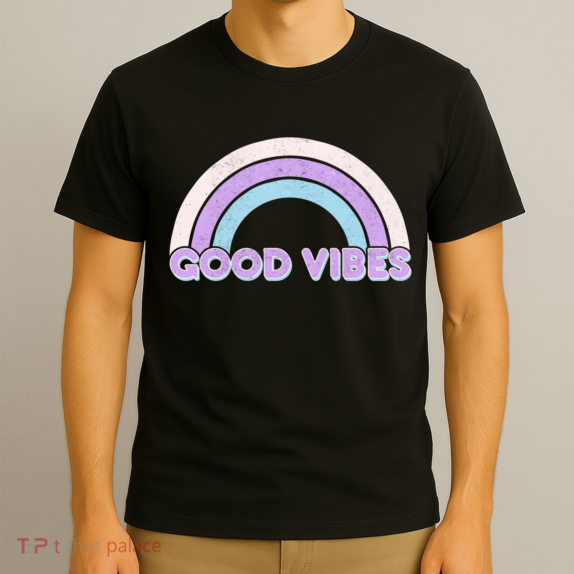Retro Good Vibes Rainbow T-Shirt
