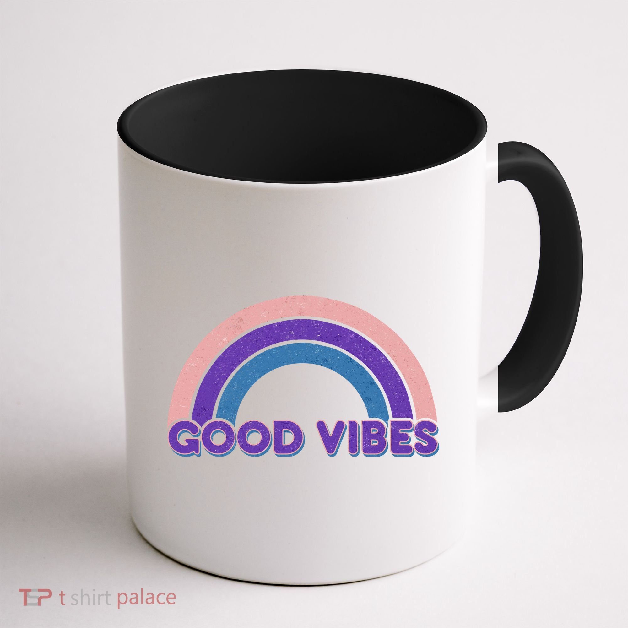 Retro Good Vibes Rainbow Coffee Mug