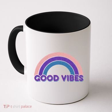 Retro Good Vibes Rainbow Coffee Mug