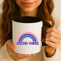 Retro Good Vibes Rainbow Coffee Mug thumb 3