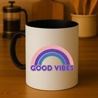 Retro Good Vibes Rainbow Coffee Mug thumb 4