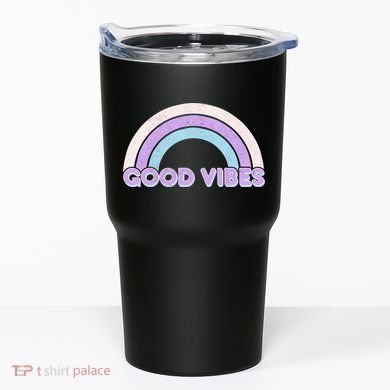 Retro Good Vibes Rainbow Tumbler