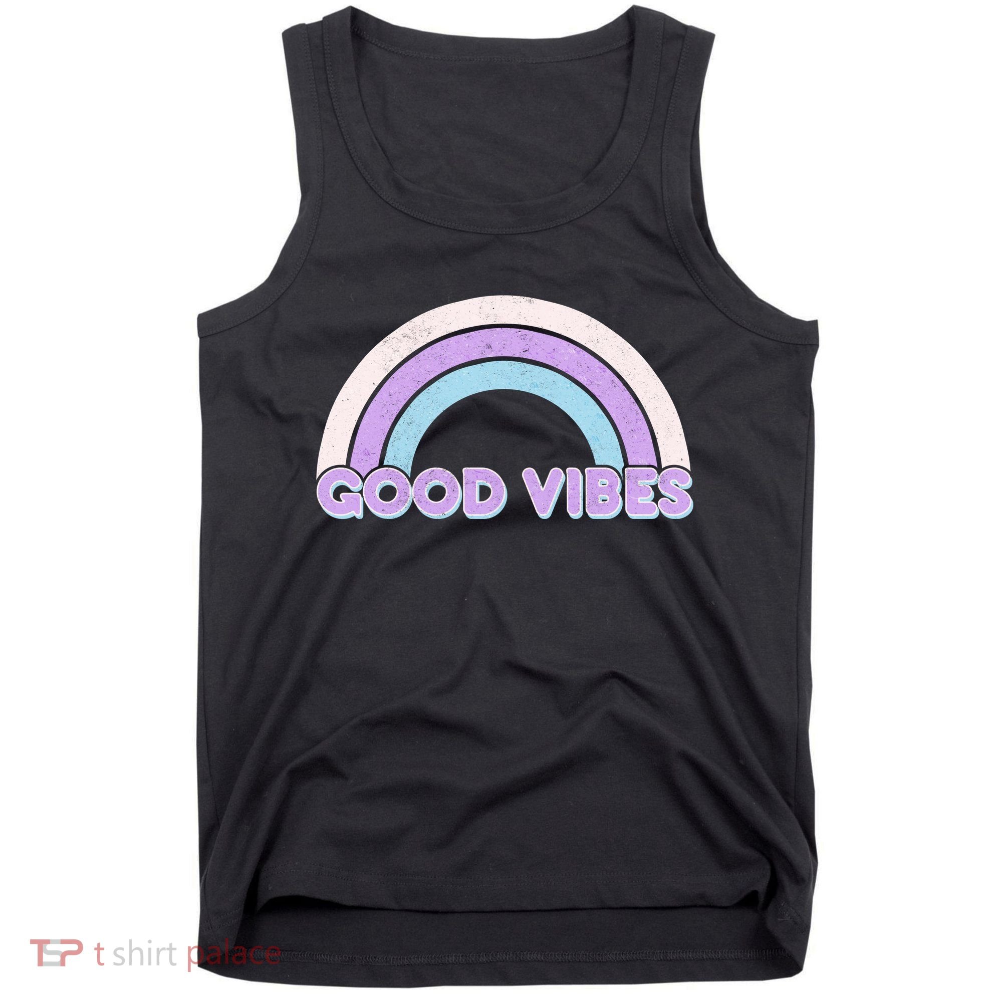 Retro Good Vibes Rainbow Tank Top