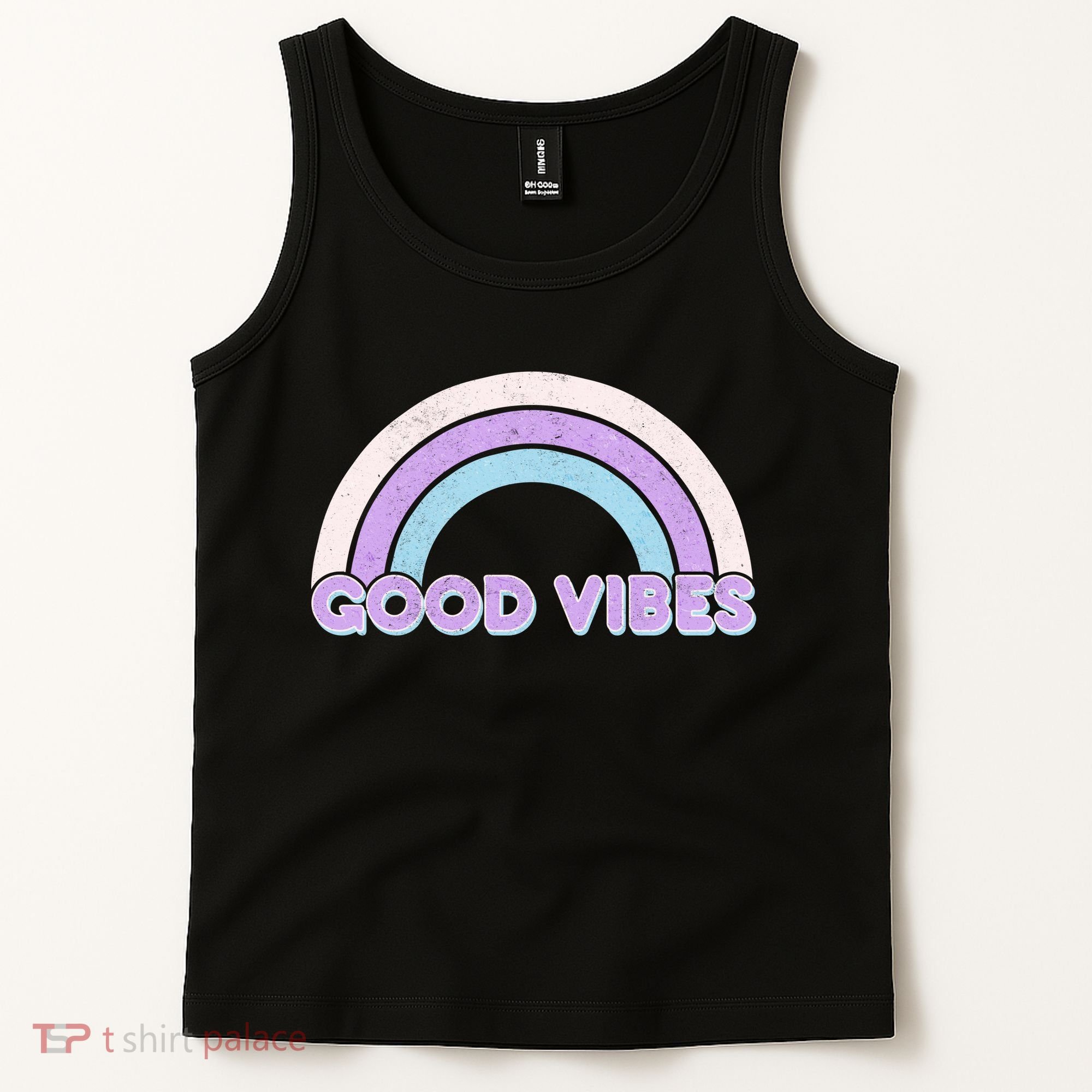 Retro Good Vibes Rainbow Tank Top