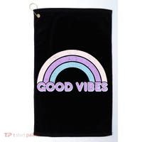 Retro Good Vibes Rainbow Golf Towel thumb 0