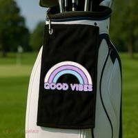 Retro Good Vibes Rainbow Golf Towel thumb 2