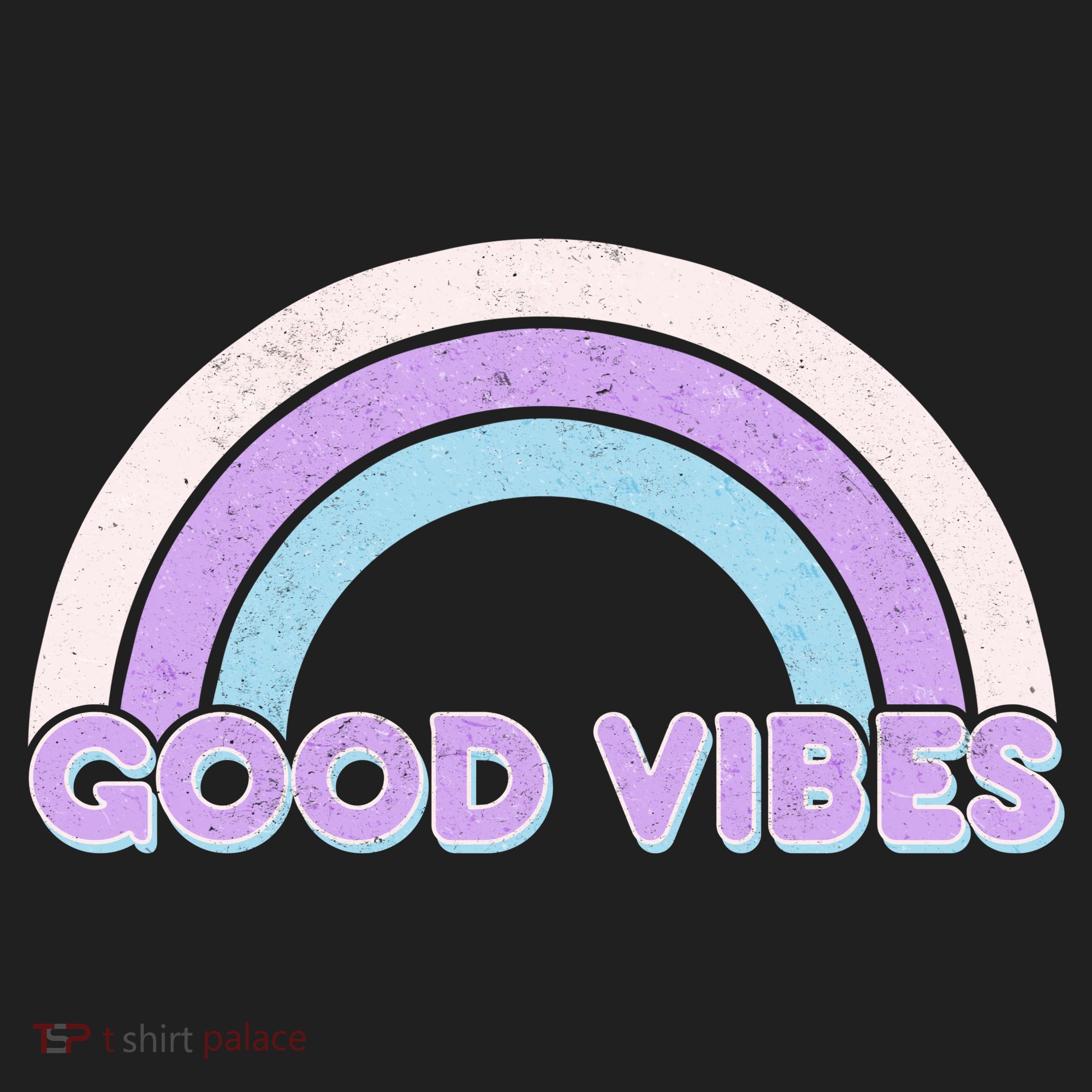Retro Good Vibes Rainbow Golf Towel