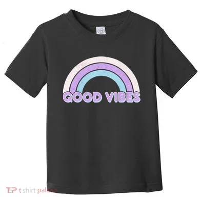 Retro Good Vibes Rainbow Toddler T-Shirt