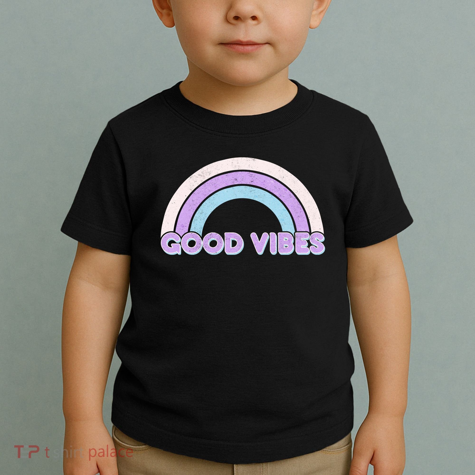 Retro Good Vibes Rainbow Toddler T-Shirt