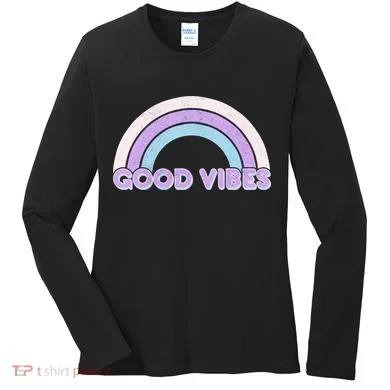 Retro Good Vibes Rainbow Women's Long Sleeve Shirt