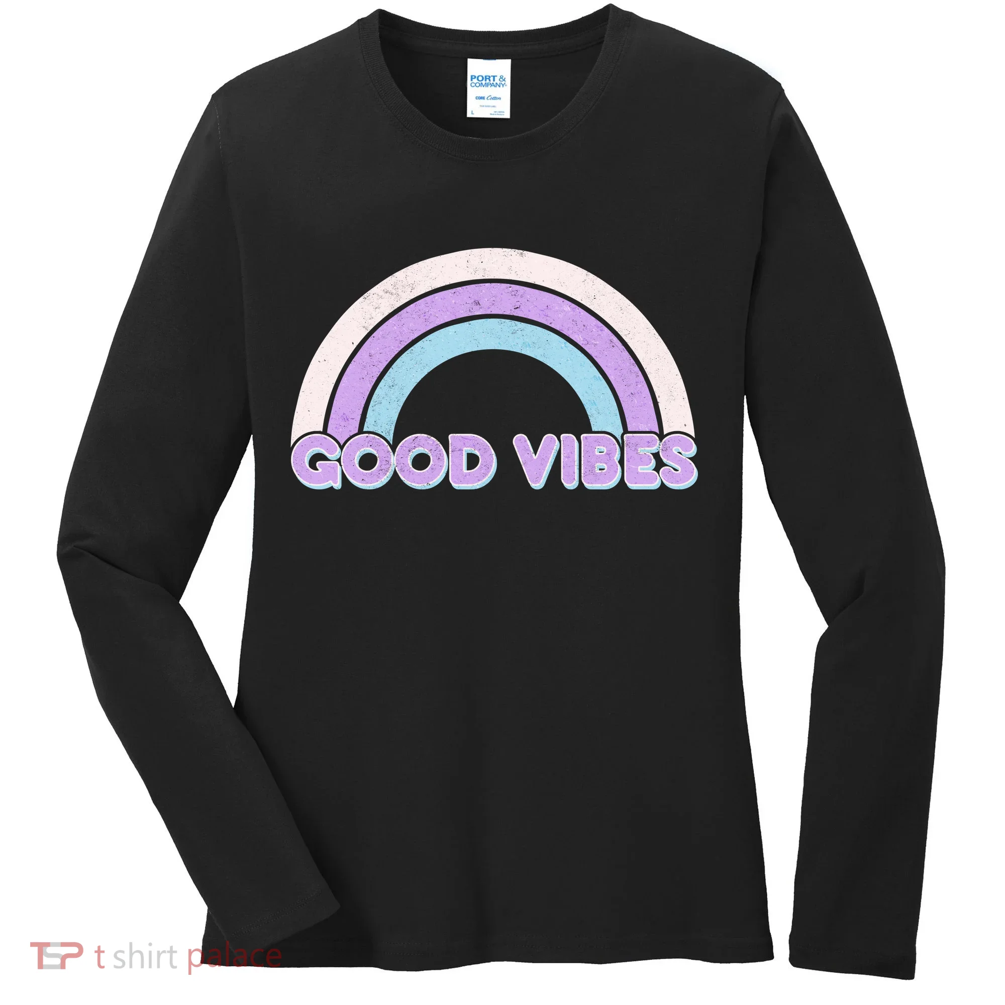 Retro Good Vibes Rainbow Women's Long Sleeve Shirt