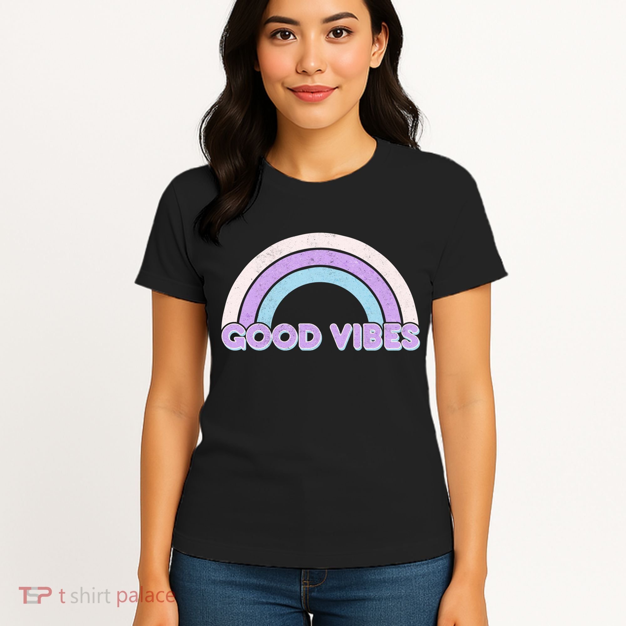 Retro Good Vibes Rainbow Women's T-Shirt
