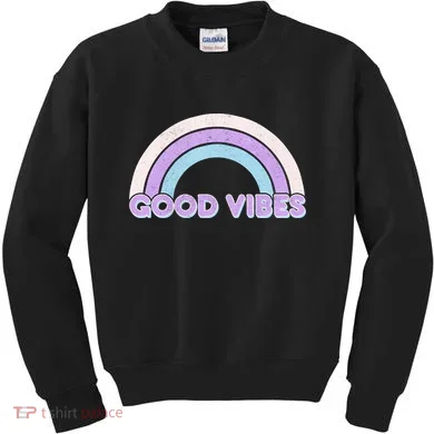 Retro Good Vibes Rainbow Kids Sweatshirt