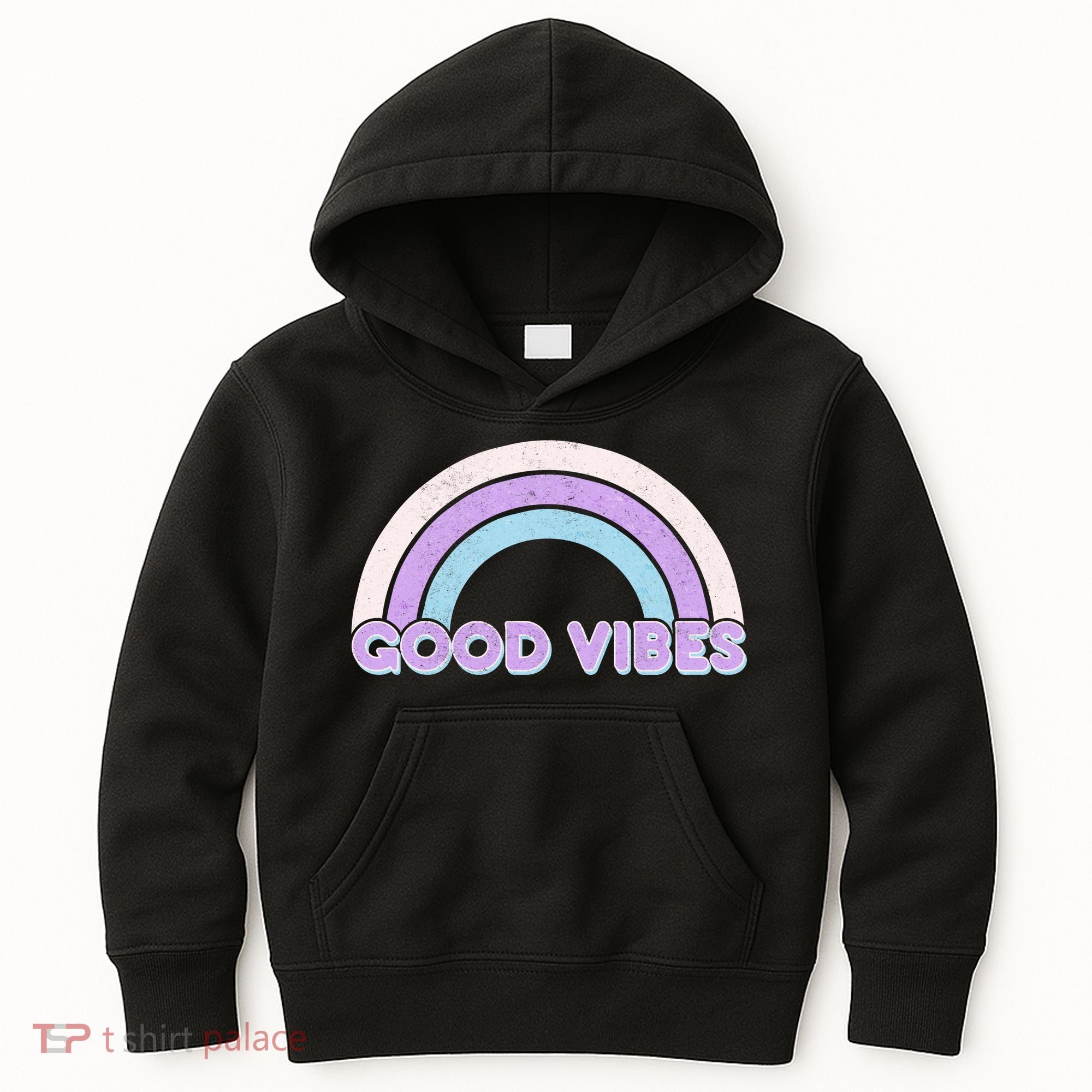Retro Good Vibes Rainbow Kids Hoodie
