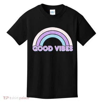 Retro Good Vibes Rainbow Kids T-Shirt