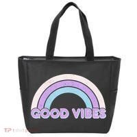 Retro Good Vibes Rainbow Tote Bag thumb 0