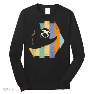 Retro Hanging Sloth Long Sleeve Shirt