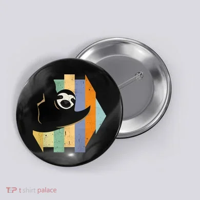 Retro Hanging Sloth Button