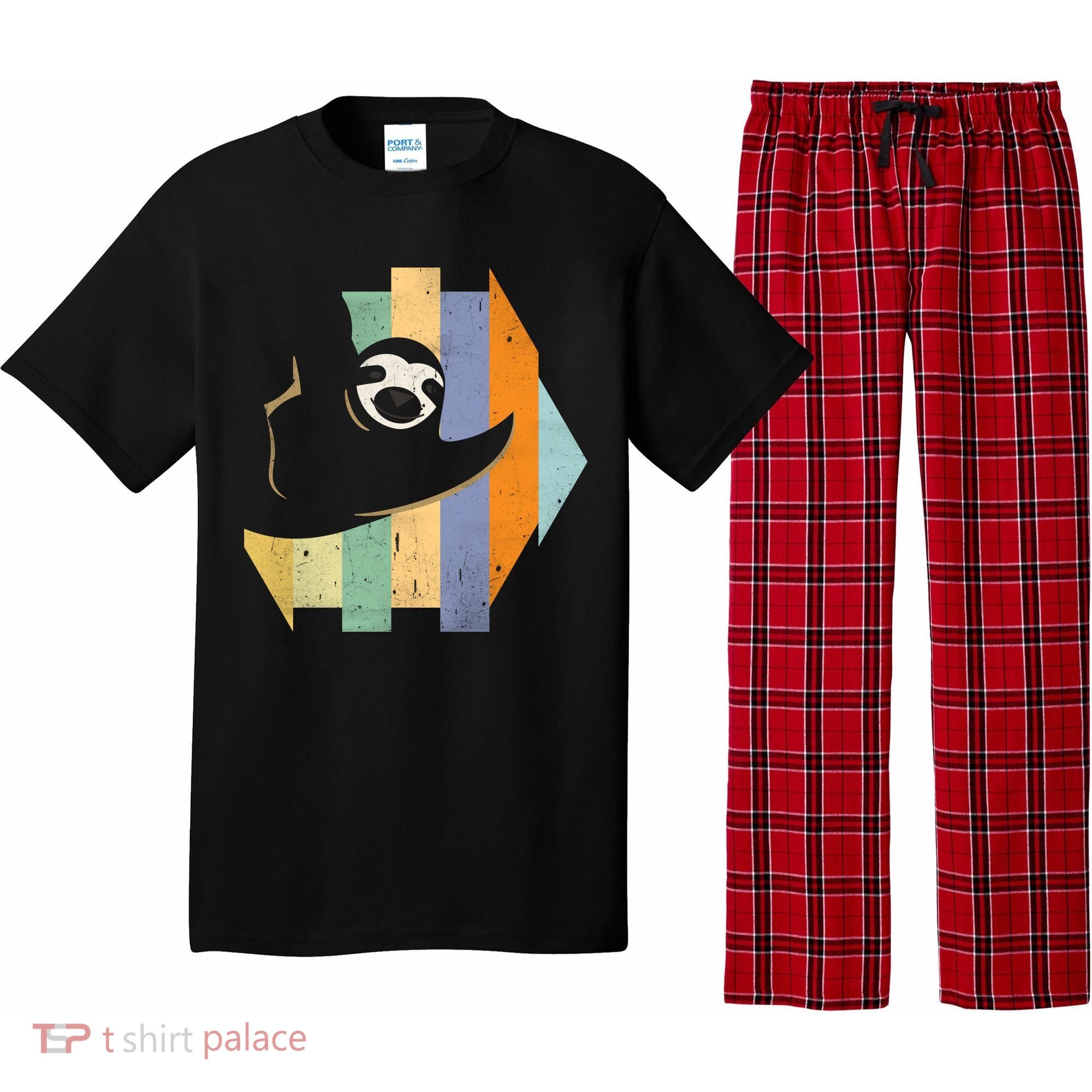 Retro Hanging Sloth Pajama Set