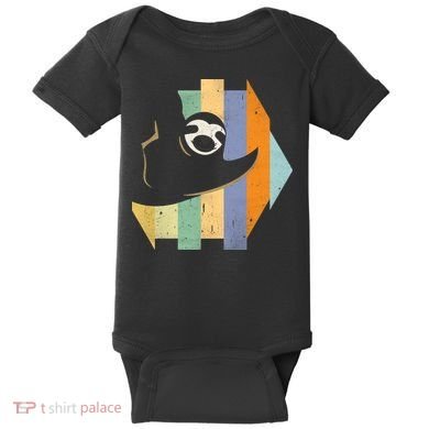 Retro Hanging Sloth Baby Bodysuit