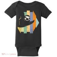 Retro Hanging Sloth Baby Bodysuit thumb 0