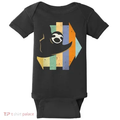 Retro Hanging Sloth Baby Bodysuit