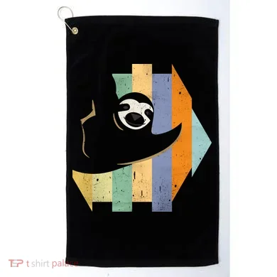 Retro Hanging Sloth Golf Towel